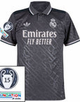 Real Madrid Endrick 16 Third Fan Jersey 2024/25 Patches UCL UEFA Foundation (Official Printing)