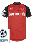 Bayer 04 Leverkusen Home Fan Jersey 2024/25 Patches UCL UEFA Foundation (Official Printing)