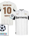 Bayer 04 Leverkusen Wirtz 10 Away Fan Jersey 2024/25 Patches UCL UEFA Foundation (Official Printing)