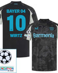 Bayer 04 Leverkusen Wirtz 10 Third Fan Jersey 2024/25 Patches UCL UEFA Foundation (Official Printing)