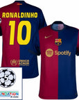 Barcelona Ronaldinho 10 Home 2024/25 Patches UCL UEFA Foundation (Official Printing)