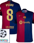 Barcelona Pedri 8 Home 2024/25 Patches UCL UEFA Foundation (Official Printing)