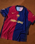 Barcelona Travis Scott Home Fan Jersey 2025/26 Spotify and FC Barcelona Collab With Travis Scott on a Special Cactus Jack