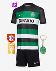Conjunto Infantil Sporting Principal 2024/25 - ÚLTIMAS UNIDADES! 🔥💚