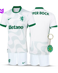 Conjunto Infantil Sporting Alternativa Branca 2025/26 - LANÇAMENTO! 🔥💚