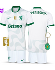 Conjunto Infantil Sporting Alternativa Branca 2025/26 - LANÇAMENTO! 🔥💚