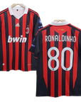 AC Milan Ronaldinho Embroidery Retrô Jersey