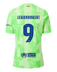Barcelona Lewandowski 9 Third 2024/25 Patches UCL UEFA Foundation (Official Printing)