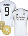Real Madrid Mbappé 9 Home Fan Jersey 2025/26 Patch Club World Cup