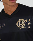 Camisa Flamengo Zico 1981 Preto e Ouro Retrô Masculina - Zico