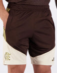 Shorts Adidas Flamengo Treino 2026 Marrom e Bege