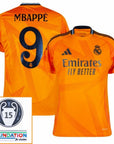 Real Madrid Mbappé 9 Away Fan Jersey 2024/25 Patches UCL UEFA Foundation (Official Printing)
