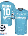 Bayer 04 Leverkusen Wirtz 10 Third Fan Jersey 2024/25 Patches UCL UEFA Foundation (Official Printing)