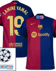 Barcelona Lamine Yamal 19 Home 2024/25 Patches UCL UEFA Foundation (Official Printing)