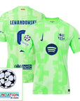 Barcelona Lewandowski 9 Third 2024/25 Patches UCL UEFA Foundation (Official Printing)