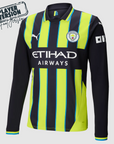 Manchester City Player Away Jersey 2024/2025 Long Sleeve
