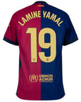Barcelona Lamine Yamal 19 Home 2024/25 Patches UCL UEFA Foundation (Official Printing)