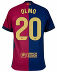 Barcelona Olmo 20 Home 2024/25 Patches UCL UEFA Foundation (Official Printing)