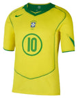 Brazil 2004 I Home Jersey - Retro Version - Ronaldinho 