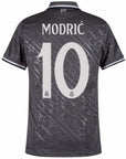 Real Madrid Modric 10 Third Fan Jersey 2024/25 Patches UCL UEFA Foundation (Official Printing)