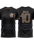 Camisa Flamengo Zico 1981 Preto e Ouro Retrô Masculina - Zico 