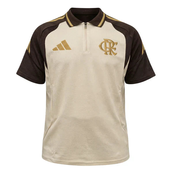 Conjunto Flamengo Treino C/Zíper 26/27 - Bege