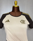 Camisa Flamengo Treino 2026 Feminina Bege - Fan Version