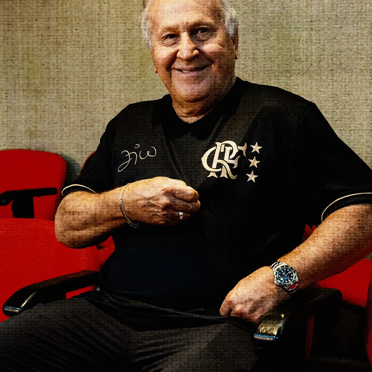 Camisa Flamengo Zico 1981 Preto e Ouro Retrô Masculina - Zico 