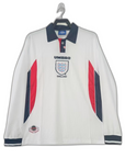 England 1998 I Home Jersey - Long Sleeve Retro Version