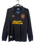 Manchester United 93/94 Black Jersey - Long Sleeve Retro Version
