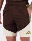 Shorts Adidas Flamengo Treino 2026 Marrom e Bege